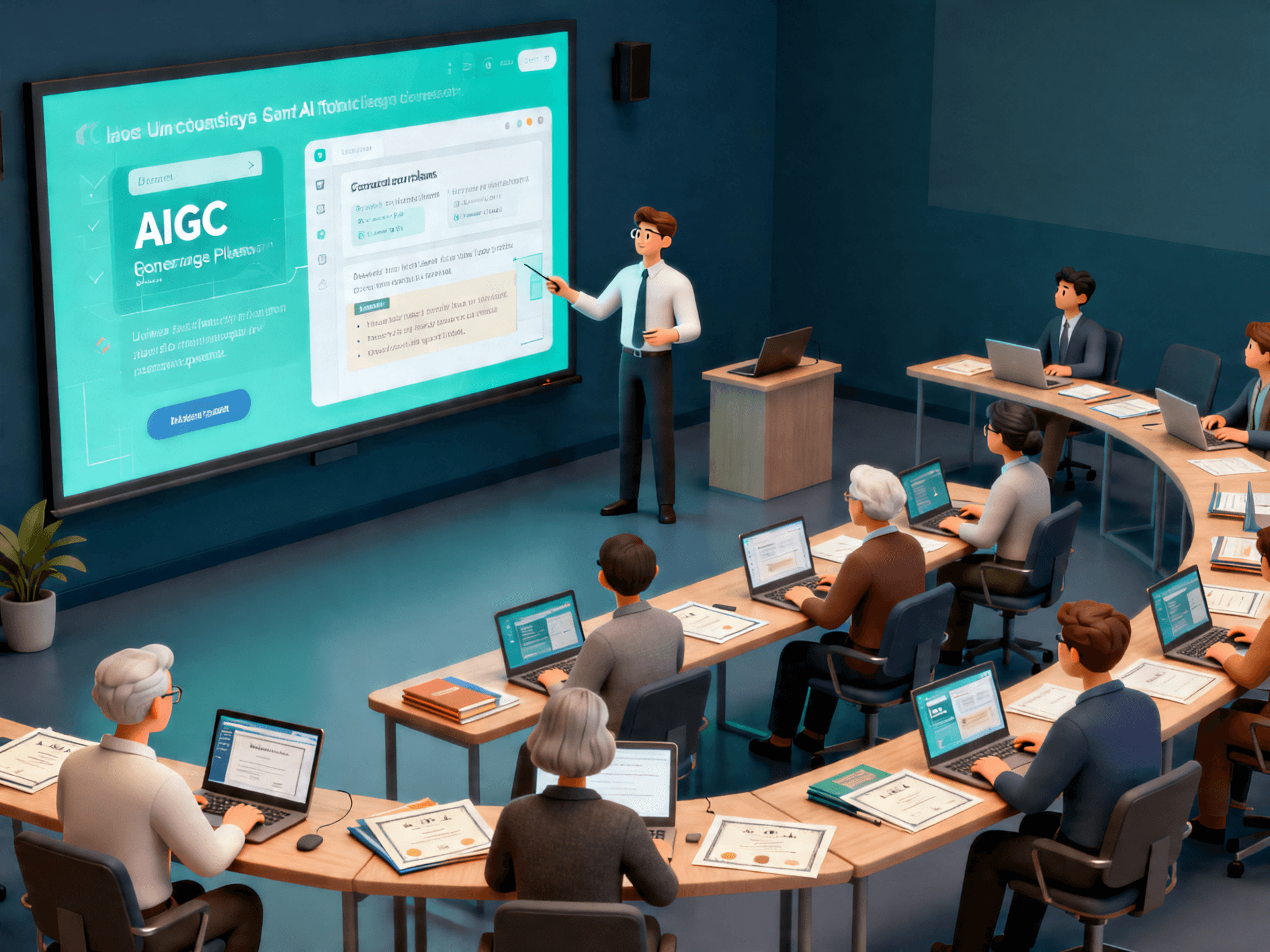 高校教师AIGC研修班培训现场