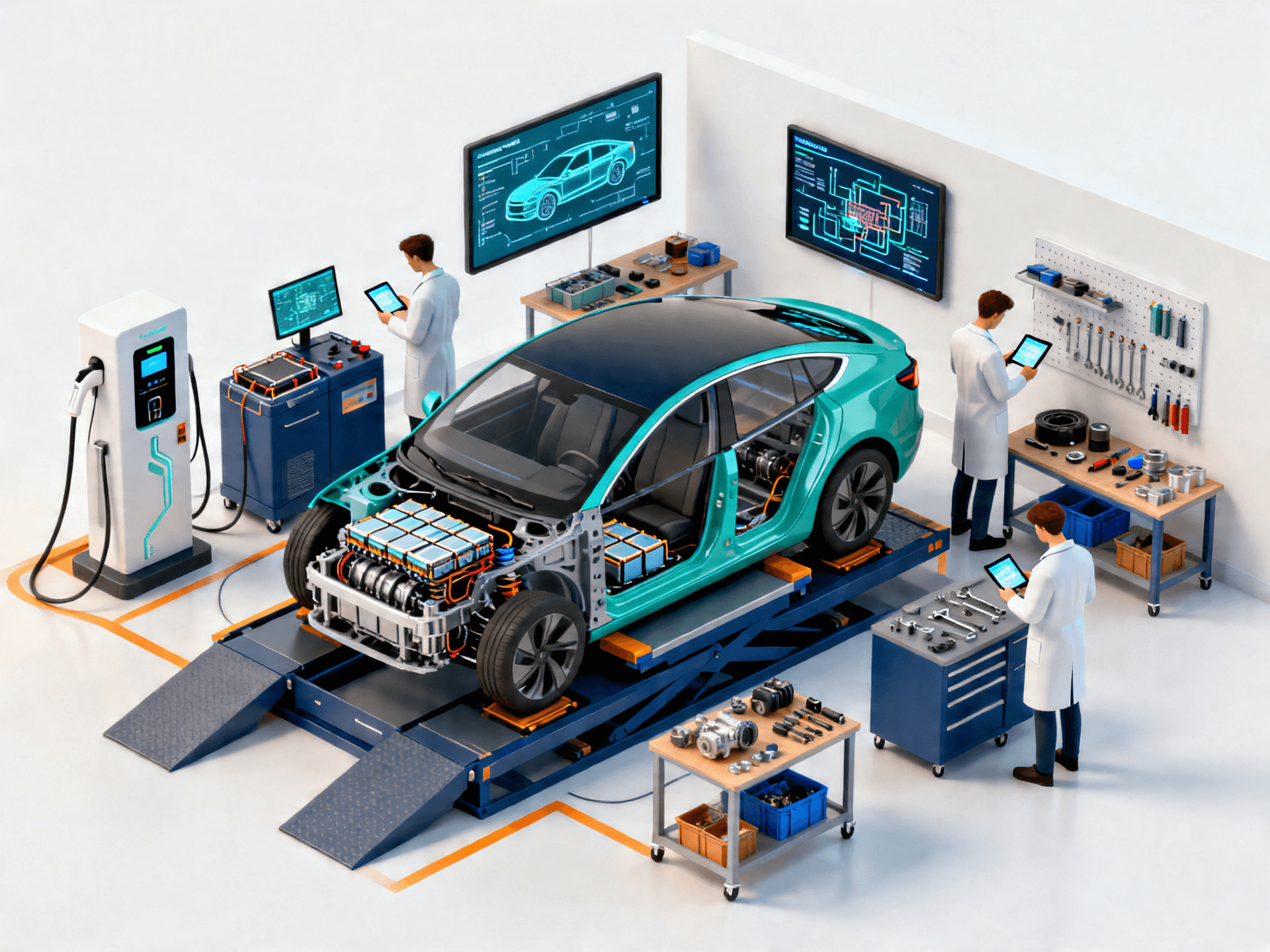 新能源与智能网联汽车产业学院实训场景